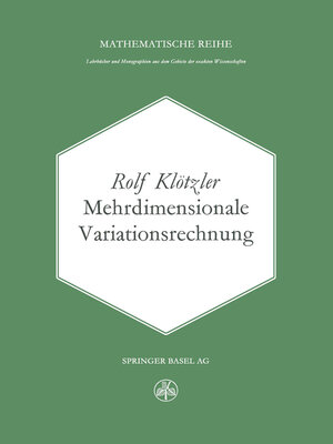 cover image of Mehrdimensionale Variationsrechnung